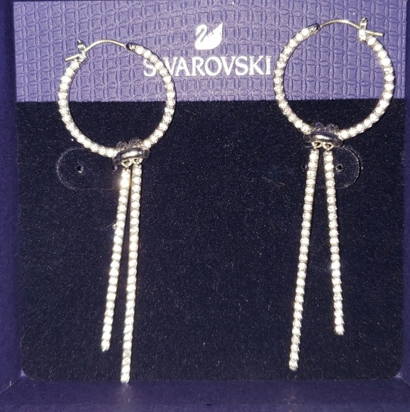 Swarovski Jewelry - Exquisite Swarovski Hoop Dangle Drop Earrings